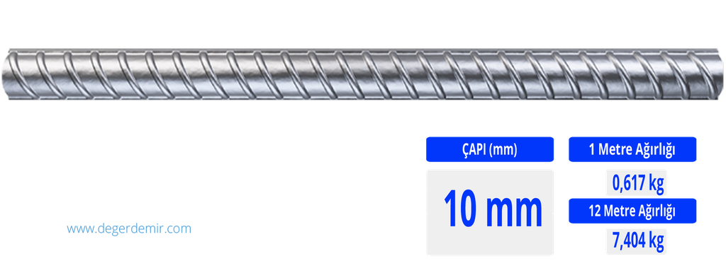 Nervürlü İnşaat Demiri (10 mm) Orta Grup