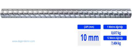 Nervürlü İnşaat Demiri (10 mm) Orta Grup